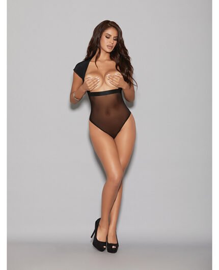 Lingerize Multiwear Teddy (Customize W-Your Favorite Bra) Black L-XL