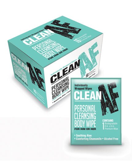 Clean AF Personal Cleansing Body Wipes – Box Of 16