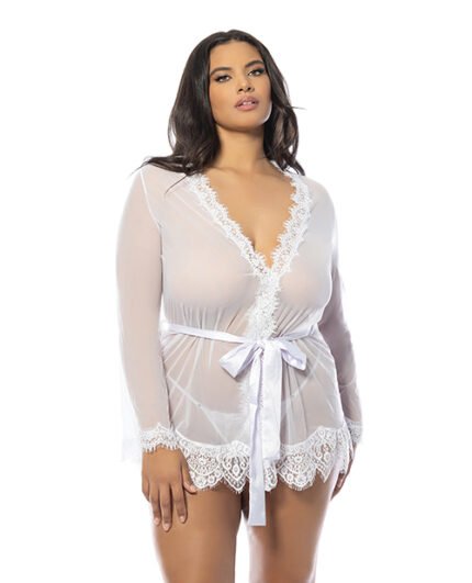 Provence Short Robe – White 1X-2X