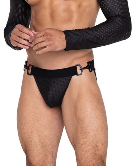 Master Jockstrap W-Hook & Ring Closure & Contoured Pouch Black XL