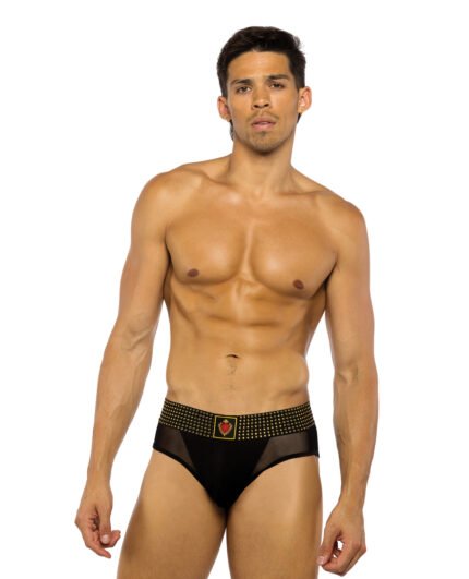 Sacred Heart Briefs W-Studded Elastic Waist Band – Black MD